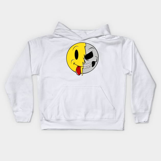 Smiley Skull Kids Hoodie by MumsMerch